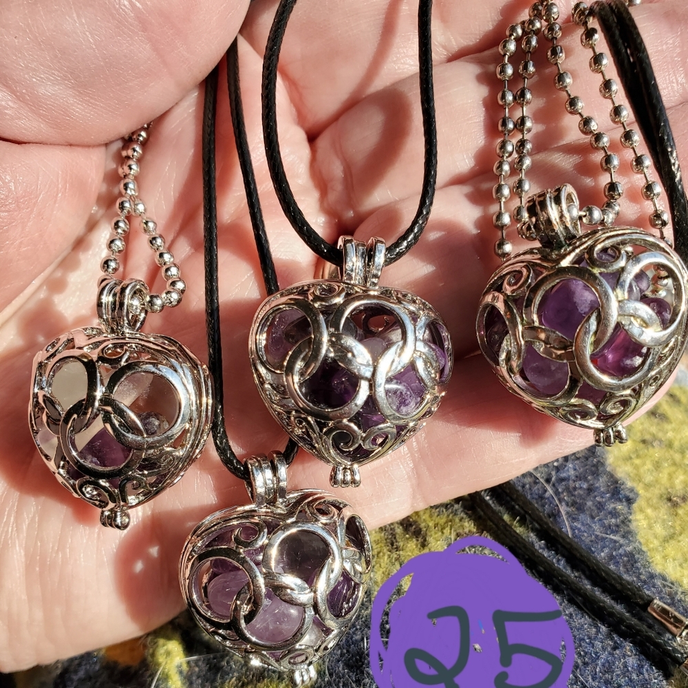 Amethyst and Florite Necklaces